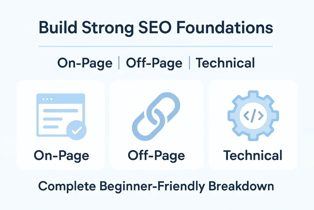 Futuristic SEO-themed graphic with glowing AI elements and centered headline “How SEO Works for AI Search Engines,” representing modern SEO terms.